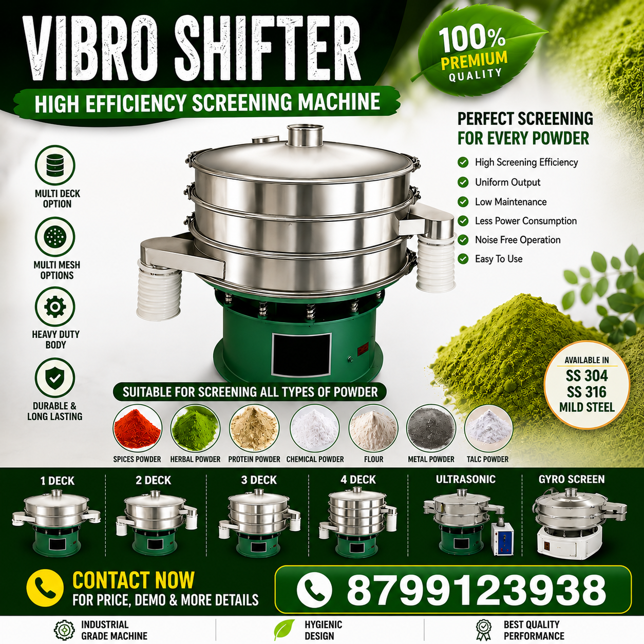Vibro Sifter Machine for Food & Chemical Industry | Best Vibro Shifter Machine for Flour & Spice Processing